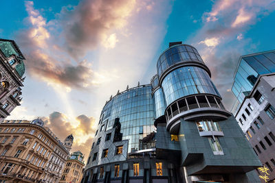 Modern buildings in vienna. beautiful buildings with large glass windows in vienna, austria.