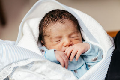 Close-up of baby sleeping