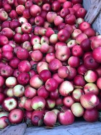 Full frame shot of apples in market