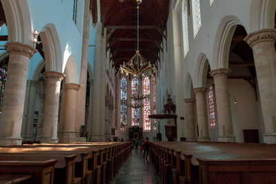 Panoramic view of colonnade and buildings