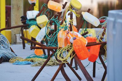 High angle view of toys on table