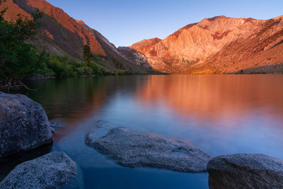 Sunrise over convict lake in california