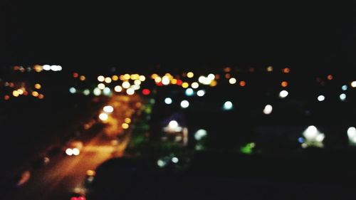 Defocused lights in city at night