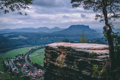 High angle view of landscape against sky