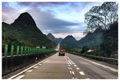 Country road passing through mountains