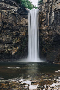 Scenic view of waterfall