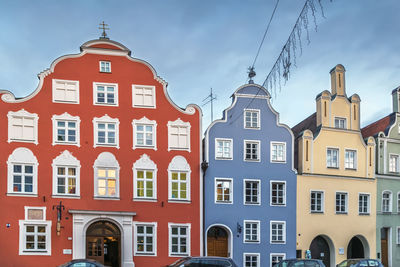 Historical houses on neustadt street in landshut, germany