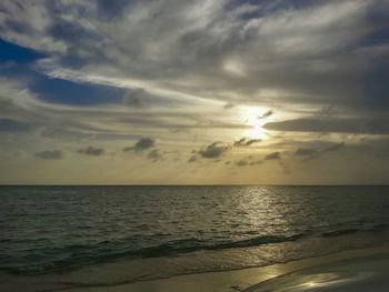 Scenic view of sea at sunset