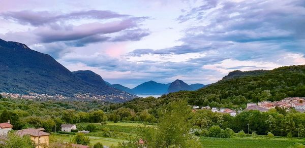 Scenic view of mountains against sky