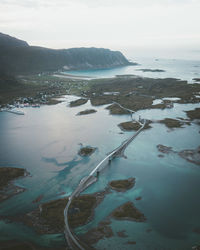 High angle view of beach against sky