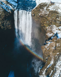 Scenic view of waterfall