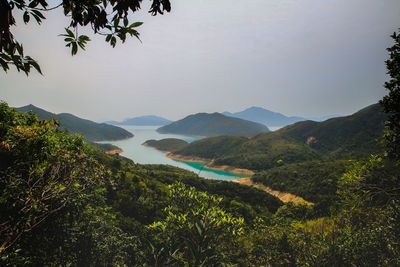 Scenic view of mountains against clear sky