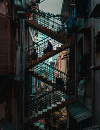 Low angle view of staircase in old building