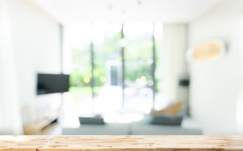 Close-up of empty table at home