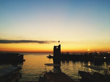 View of sea at sunset