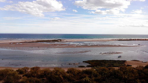 Scenic view of beach against sky