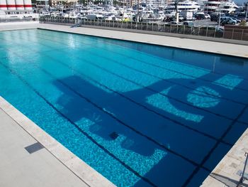 High angle view of swimming pool