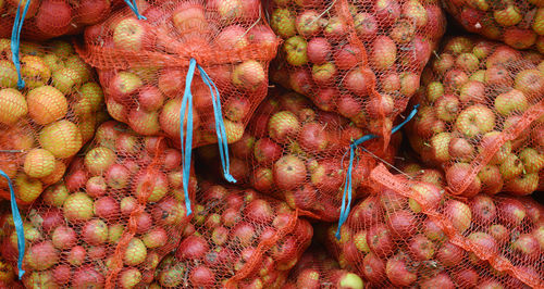 Full frame shot of fruits for sale in market