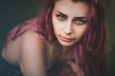 Close-up portrait of young woman