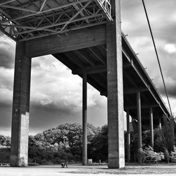 Low angle view of building against cloudy sky