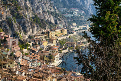 High angle view of townscape