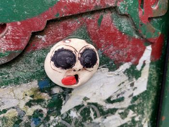 Close-up of graffiti on wall