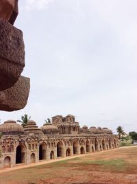 Low angle view of temple against sky