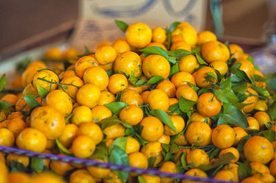 Close-up of fruits for sale at market stall