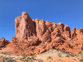 Low angle view of rock formation