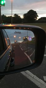 Close-up of car on side-view mirror