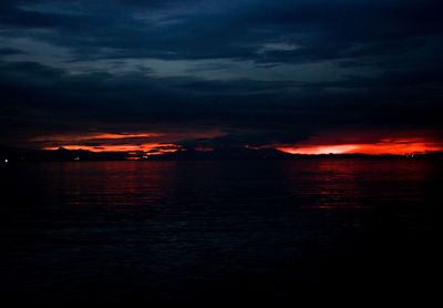 Scenic view of sea against sky at sunset