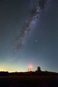 Scenic view of field against sky at night