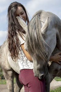 Midsection of woman with arms hair