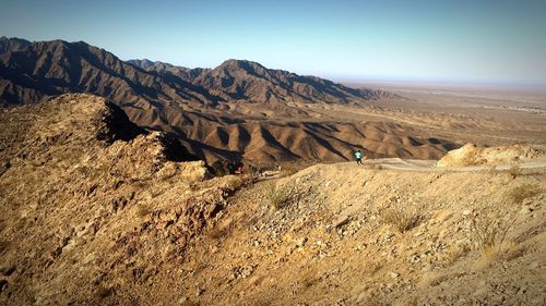 Idyllic shot of rocky mountains in desert against sky