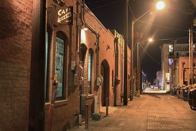 Street lights in city at night