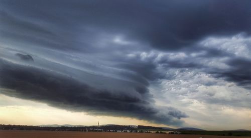 Storm clouds over landscape