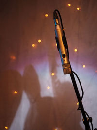 Close-up of illuminated guitar