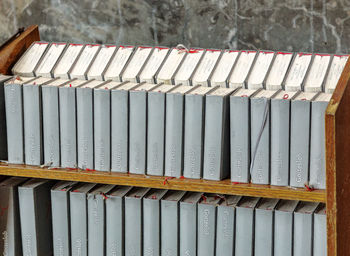 Close-up of text on metal grate