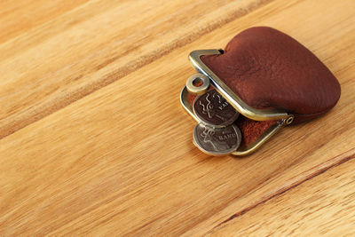 High angle view of key on table