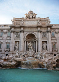 Low angle view of trevi fountain