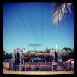 Low angle view of built structure against blue sky