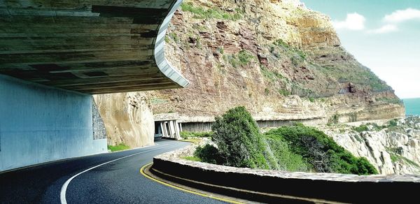 Empty road in tunnel