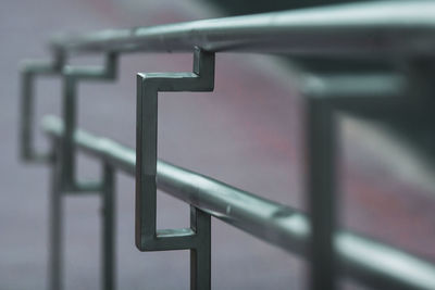 Close-up of metal railing