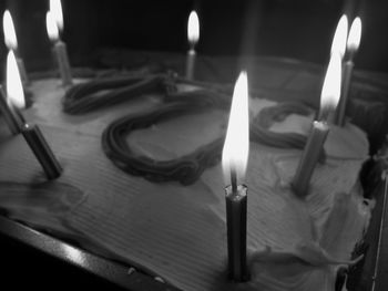 Close-up of lit candle