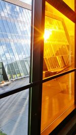 Reflection of sky on glass window