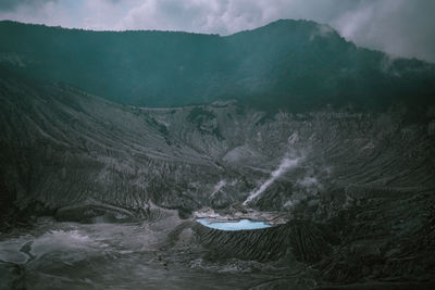 An active volcano from above