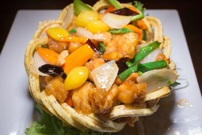 Close-up of salad in plate