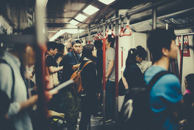 Group of people in train