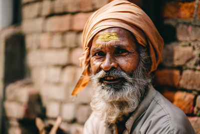 Portrait of man wearing hat outdoors