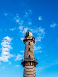 Low angle view of lighthouse against sky